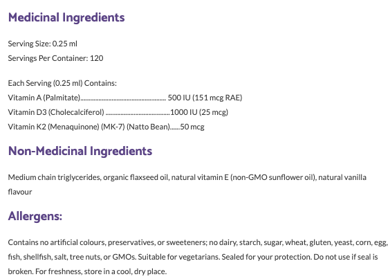 Bioclinic-Vitamin K2, D3 and A