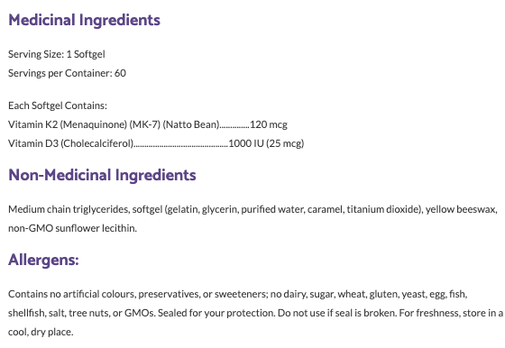 Bioclinic-Vitamin D3 & K2 - 60s